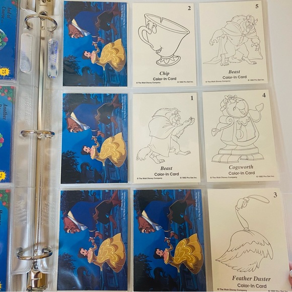 Vintage 1992’ Disney Beauty and the Beast Movie Trading Cards w/Binder Mint Card - Picture 9 of 15